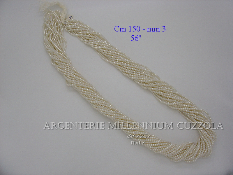 Perle filo 560 perline cerate vetro infilate 3 mm 150 cm collana ...