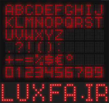 لایه باز فوق العاده فونت LED قرمز