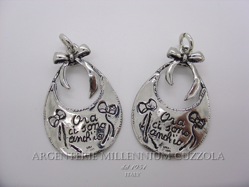Bavetta Bavaglino BOMBONIERE ARGENTO BATTESIMO NASCITA BIMBI SILVER BIB