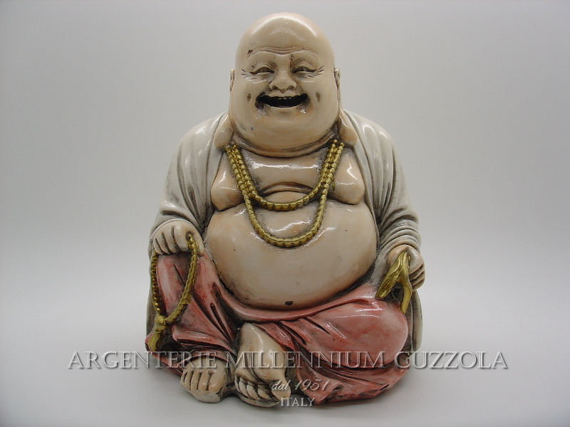 STATUA BUDDA DIPINTO SCULTURA HAPPY BUDDHA STATUE SCULPTURE VINTAGE