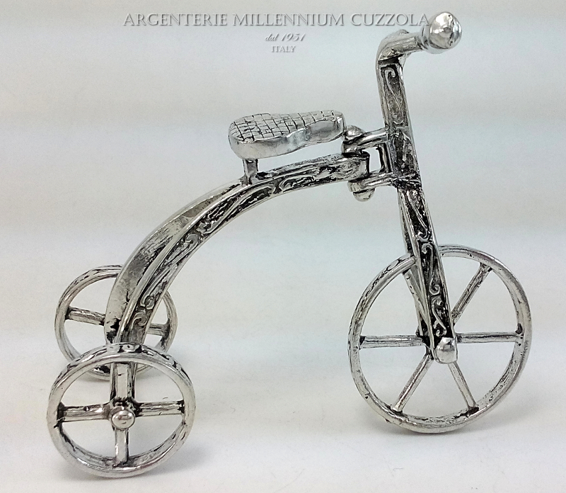 TRICICLO BOMBONIERE Argento BATTESIMO MATRIMONIO COMUNIONE LAUREA NASCITA BICI